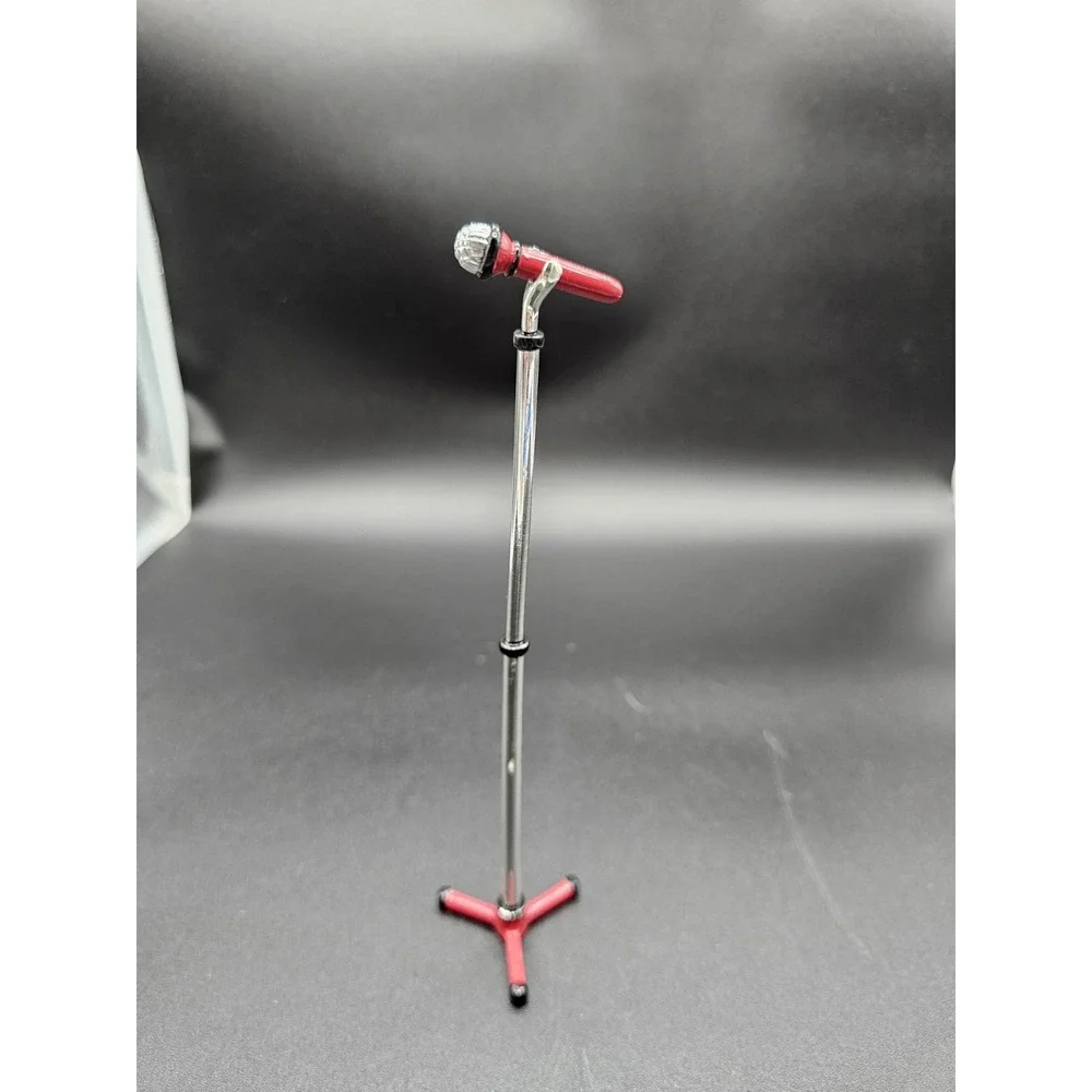 2 Piece Set Dollhouse Miniature Microphone Stand & Microphone